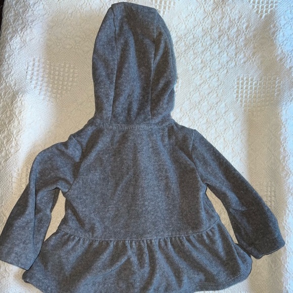 ADORABLE infant zip hooded sweatshirt featuring a red plaid heart ❤️ like new! - Picture 3 of 5